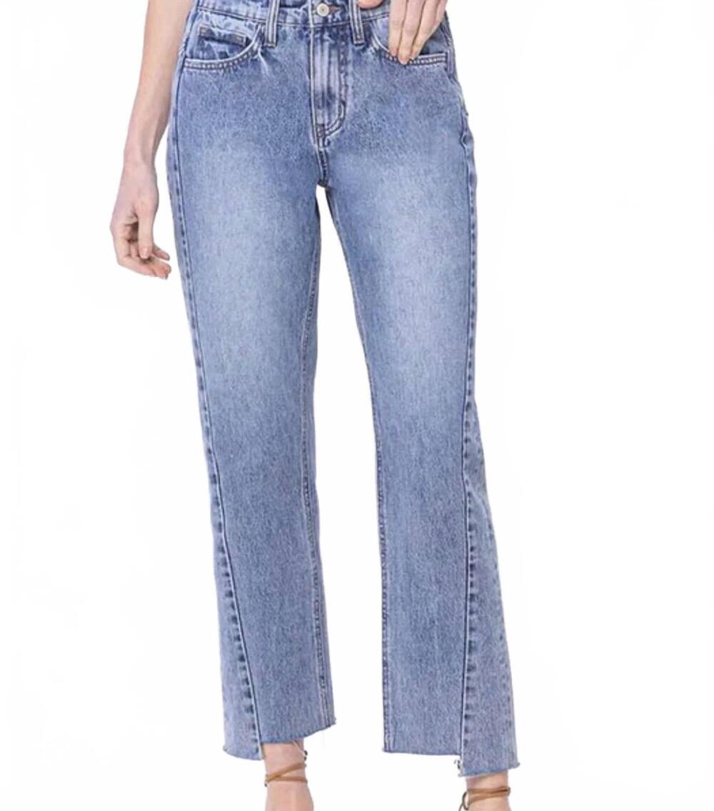 NEW VERVET BY FLYING MONKEY rachel rigid high rise straight jeans in blue